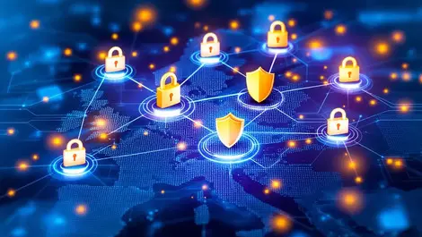 Secure computer network interconnected locks shields uk europe cybersecurity